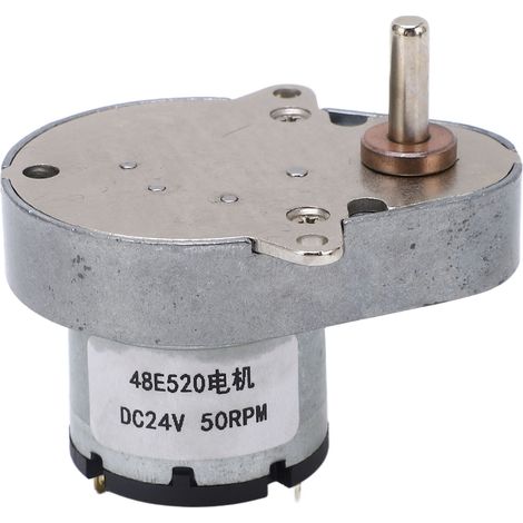 Moteur à engrenages DC 24V 50 tr/min, motoréducteur en acier allié pour robotique et équipement automatique. (1/5)