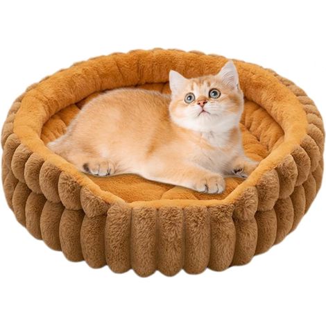 Lit pour Petits Chiens Lit Rond pour Chat Domestique Tapis (1/5)