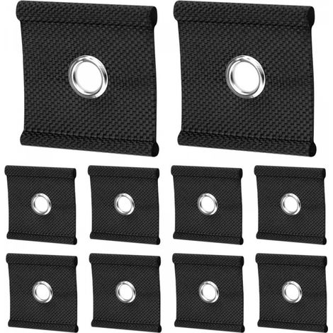 10 pièces Œillets de Passepoil Universels,Crochets pour Auvent,œillets de Canal pour Auvents de Caravane,Accessoires,noir (1/5)