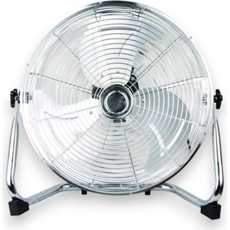Ventilatore da appoggio con struttura in acciaio cromato e pale in alluminio 45 cm 100W (1/2)