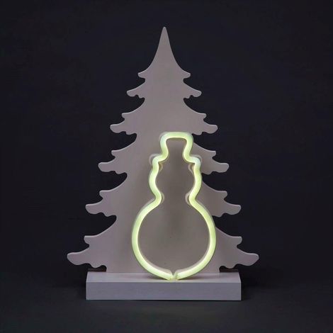 Wooden Christmas Decoration Pre Lit LED Silhouette Nativity Scene Ornament Table Window Battery Operated, White, 40Cm (1/2)