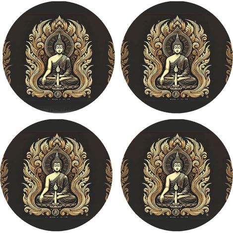 Set de 4 dessous de verres méditation de bouddha Cbkreation