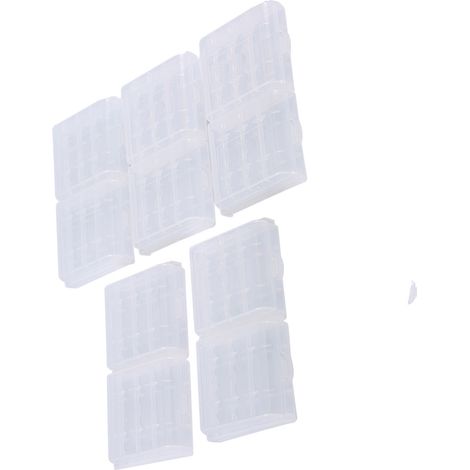 10 Pièces Boîtier de Rangement Transparent pour Piles AA AAA, Coffret de Stockage en Plastique Dur Multifonction (1/5)