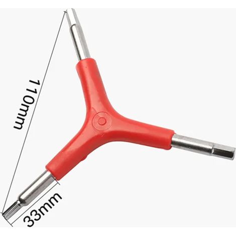 Clé hexagonale en forme de Y à 3 voies 4/5/6MM clé hexagonale clé hexagonale clé de réparation de Service vtt outils de réparation de vélo de route rouge