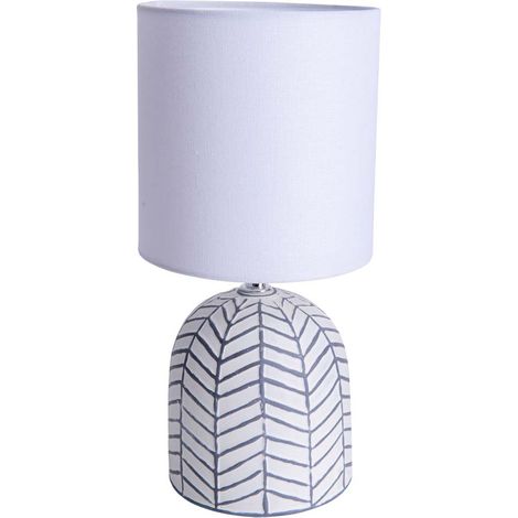 Tischleuchte Schreibtischlampe Nachttischlampe Schlafzimmerlampe Keramik Weiß