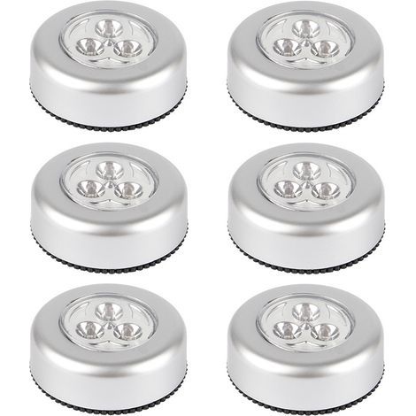 Set mit 6 batteriebetriebenen, kabellosen Touch-Lampen, Saugnapf-Nachtlichter für Schränke, Regale, Arbeitsplatten oder Waschküchen, Batterien nicht enthalten (3 Lampen in Blisterverpackung mit Saugna (1/5)