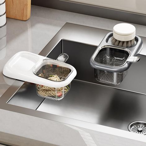 Panier filtrant pour évier de cuisine -22cm - En PVC - Pour bloquer les déchets alimentaires et éviter les obstructions - Blanc, gris,