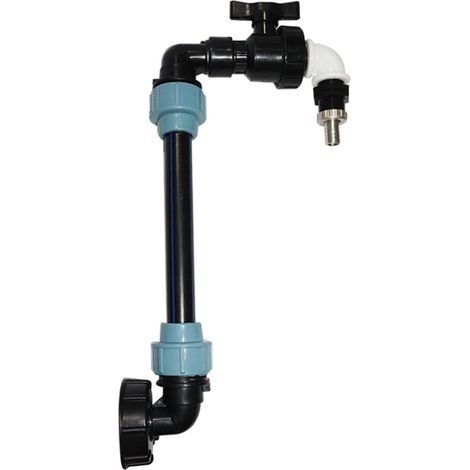 IBC Robinet double col de cygne en laiton 3/4, adaptateur pour réservoir IBC HN 3/4, pour réservoir IBC (1/4)