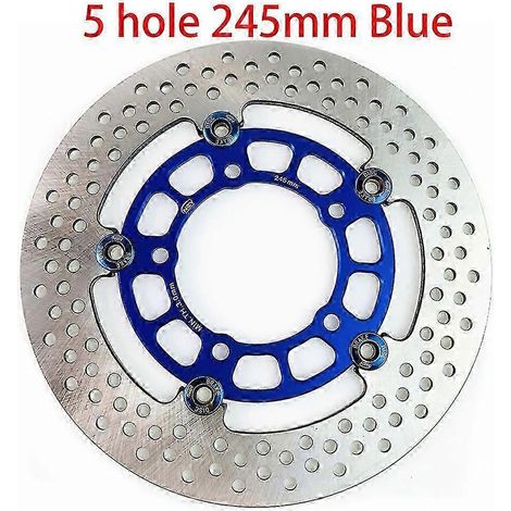 Disques de frein flottants universels en alliage d'aluminium pour moto, diamètre extérieur 200 mm/220 mm/245 mm/260 mm, plaquettes de frein à refroidissement rapide (bleues 245 mm) (1/5)