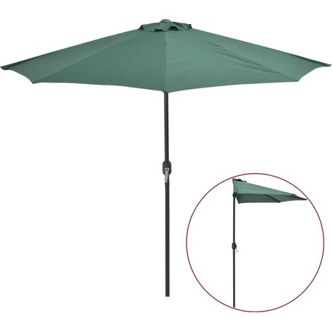 Parasol de balcon avec mât en aluminium Vert 270x135 Demi (1/5)
