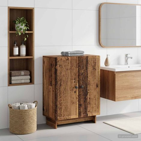vidaXL Mobiletto da Bagno EDE Legno antico 59,5 x 31 x 80 cm