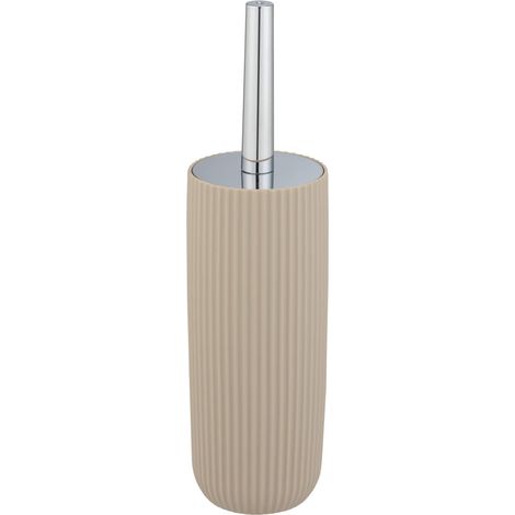 WC-Garniture Modèle Agropoli Accessoires de Salle de Bain esthétiques en Beige Brosse de Toilette avec tête Interchangeable Matériau en Plastique Ø 10 x 36,5 cm Couleur Beige (1/5)
