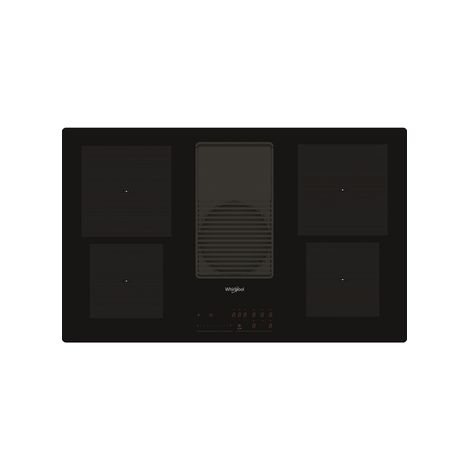 Whirlpool – Table de cuisson aspirante induction 83cm 4 feux 7500W noir – Hotte intégrée avec 3 niveaux de puissance – Grille en fonte d'aluminium (1/5)