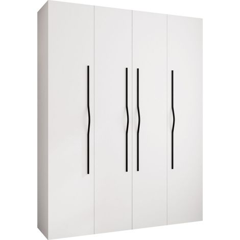 Armario Hartford 564, Blanco, 246x190x52cm, Puertas de armario: Con bisagras, Número de estantes: 12 (1/5)