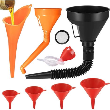8-teiliges Trichter Set mit Schlauch und Filtern für Auto & Haushalt (1/5)
