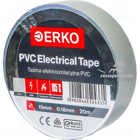 Großes Isolierband 19 mm 20 m Grau erko