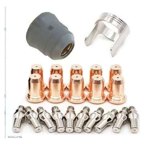 22-teiliges Set für PT40, PT60, IPT40, IPT60 Schneiddüsen – Komplettset mit Schutzkappe, Diffusor und Führungshalterung-lsw
