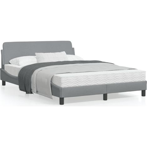 vidaXL Giroletto Dover Grigio Chiaro 140x190 cm Tessuto (1/5)