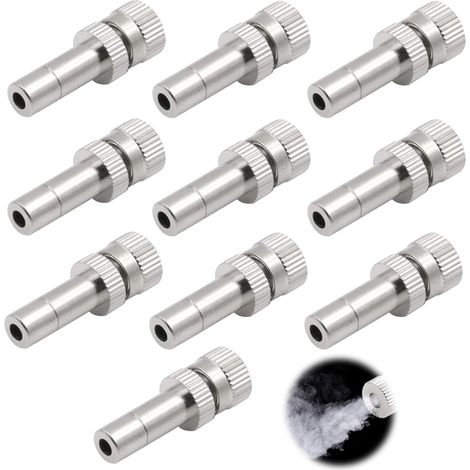 Boquilla nebulizadora de cobre de 0,2 mm, 10 unidades, punta nebulizadora de inserción rápida, pulverización precisa, fácil de instalar, adecuada para jardinería y patio. (1/5)