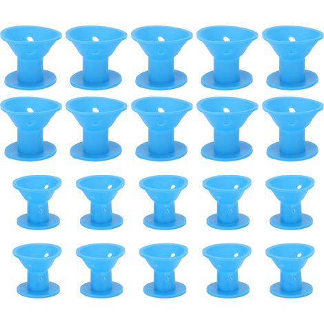 20 weiche Silikon-Haarwickler in verschiedenen Größen, wiederverwendbares Haarstyling-Werkzeug für Damen, Blau (1/5)