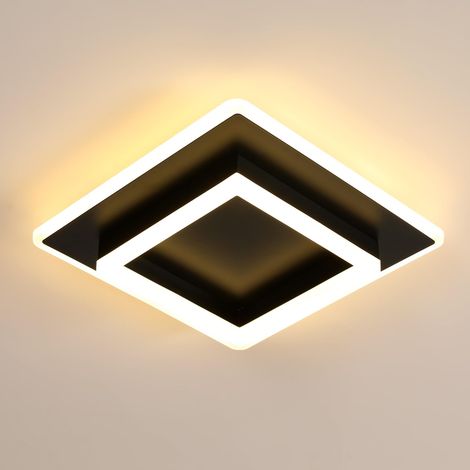 Plafonnier LED, 30W Lampe de Plafond Noir en Acrylique 3600LM, Blanc Chaud 3000K Luminaire Plafonnier Carré pour Cuisine Chambre Salle à Manger (1/5)