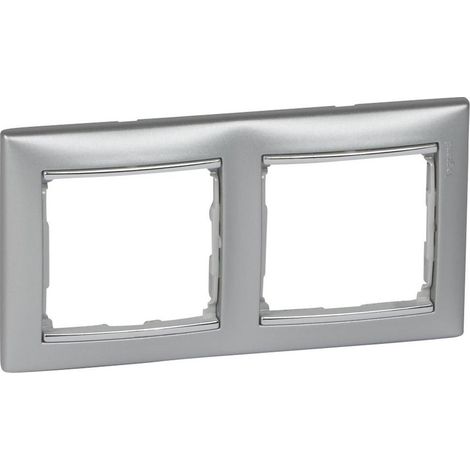Cadre 2 éléments VALENA aluminium / argent LEGRAND 770352