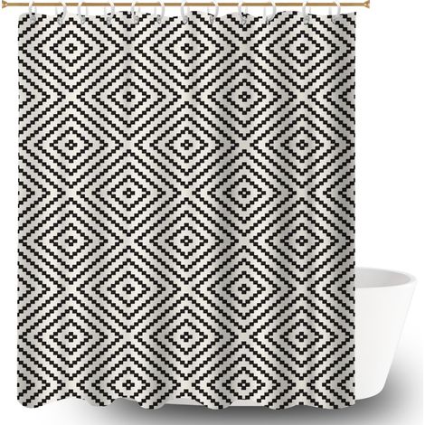Rideau de douche en polyester 180x180 cocooning rideau séchage rapide pour rafraîchir sa salle de bain (1/5)