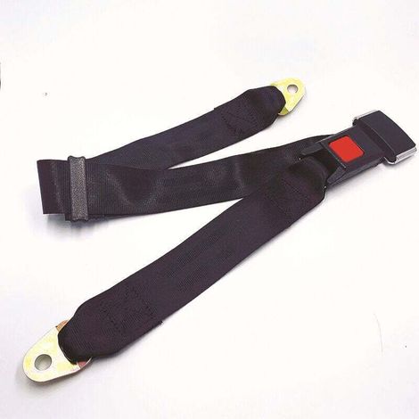 Ceinture de sécurité réglable à deux points, sangle d'extension de ceinture de sécurité universelle noire pour voiture (1/4)