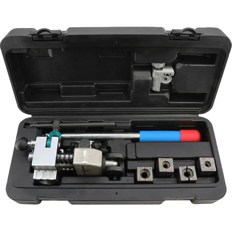 Applicable Kit d'outils d'évasement de ligne de frein, 45 degrés simples, doubles et évasés, outil d'évasement de ligne de frein et de tube pour tubes de 3/16", 1/4", 5/16", 3/8" et 4,75 mm, outil (1/5)