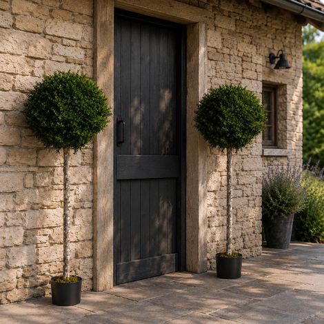 140cm Pair of Buxus Ball Artificial Tree UV Resistant Outdoor Topiary (1/4)