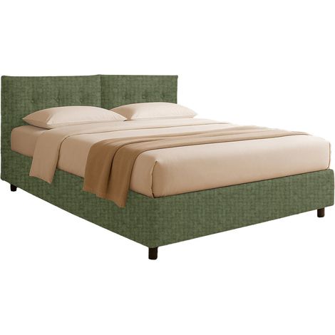 Letto Singolo Truro, Sfoderabile, Contenitore Made in Italy, Verde