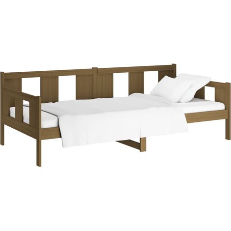 vidaXL Lit de jour sans matelas marron miel bois pin massif 90x190 cm (1/5)