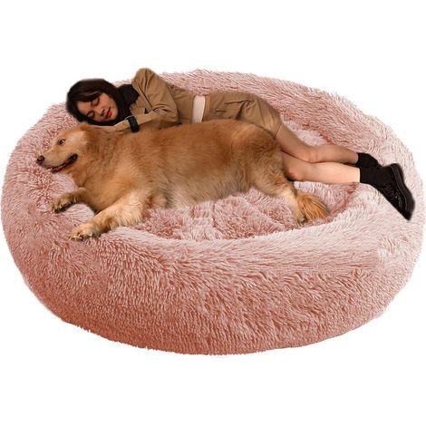 Hundebett rund Ø110cm Rosa, orthopädisch, anti-rutsch, waschbar