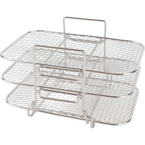 Support double pour friteuse à air chaud, grilles de déshydratation multicouches en acier inoxydable 304, accessoires pour friteuse à air chaud (1/5)