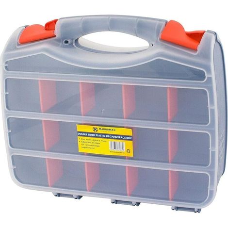 Boîte à Outils Malette Rangement 2 Côtés avec 30 Compartiments et Vis Assorties (1/5)