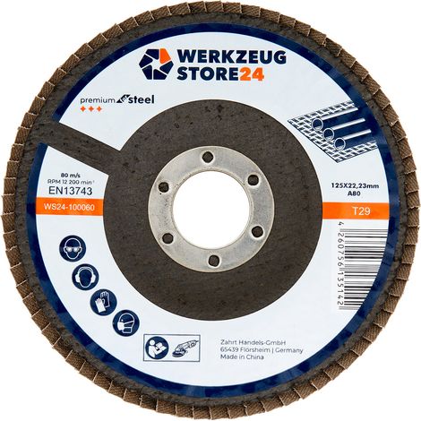 WS24 10x disco de láminas 125 mm abombado óxido de aluminio K 80 - WS24-100060 (1/2)