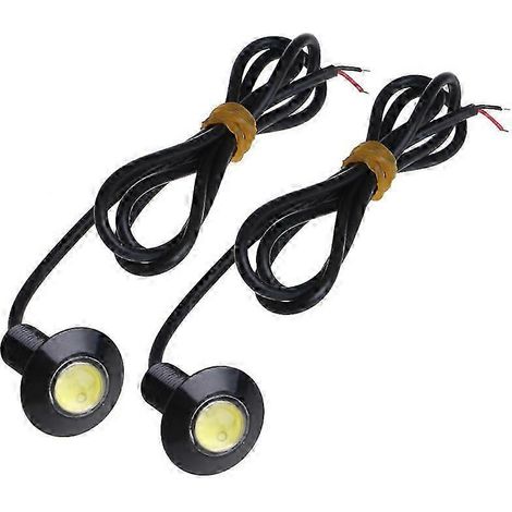 1 paire de feux de jour LED ultra-fins de 23 mm et 12 V pour voiture, type œil d'aigle (1/5)