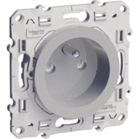 Schneider Electric Odace Aluminium Einbau-Steckdose