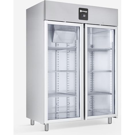 Armoire Réfrigérée Négative Vitrée 1380L R452A 2 Portes Acier Inox Dégivrage Automatique - Samaref