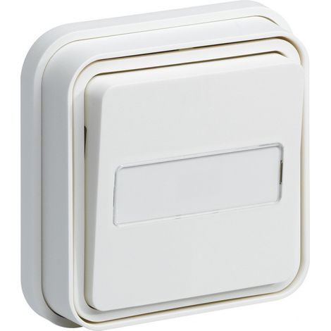 cubyko Poussoir porte-étiquette 1F encastré blanc IP55 (WNE025B)