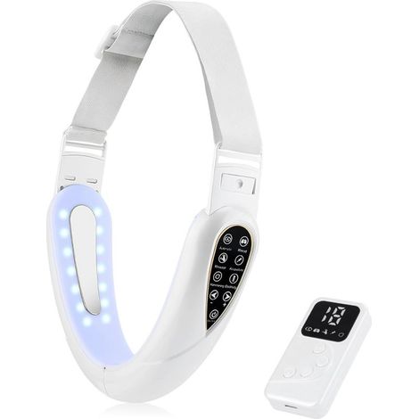 Massage Electric in V for the Visage + Electrostimulator Edition 2026 Device of Care of The with Technology EMS, Light Red and Blue, 5 Modes of Processing  Remote Included (white) (1/5)