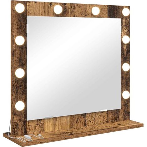 Miroir rectangulaire, bois style antique, 60 x 55 x 18 cm (1/5)
