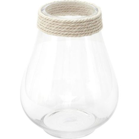 Vase Design en Verre "Cordage" 25cm Transparent (1/2)