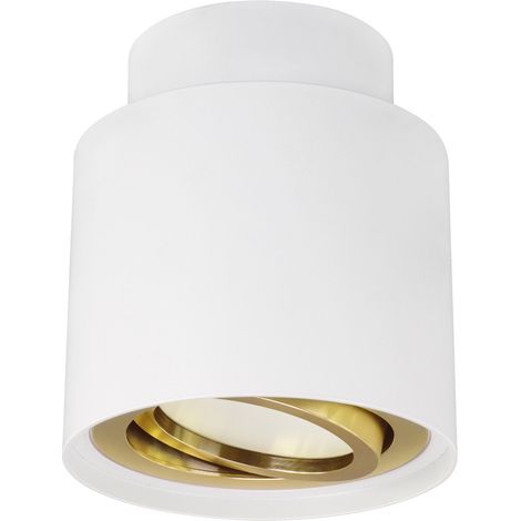 Spot de plafond rond orientable blanc et doré 1xGU10 35W HARIET Struhm (1/2)