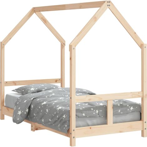 Lit simple Cadre de lit pour enfant 80x160 cm bois de pin massif (1/5)