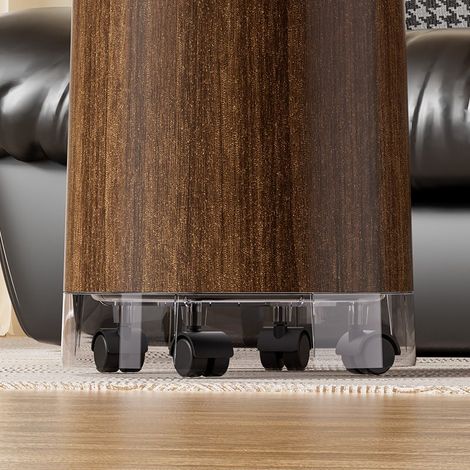 KINZON 12L Abfalleimer in Holzoptik mit Rollen, luxuriöses und elegantes Design im chinesischen Stil, offener Deckel, mit Rollen, für den Innenbereich, geeignet für Wohnzimmer, Zuhause und Büro, ästhe (1/5)