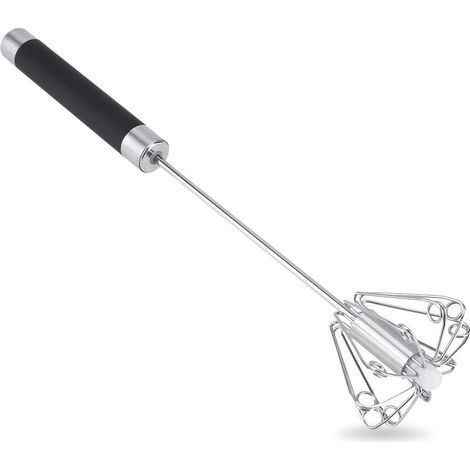 Egg Beater Manual Whisk Stainless Steel Anti-Rust Durable Rotating Kitchen Mixer Ideal Shaker (1/5)