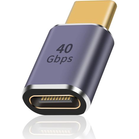 Adaptateur USB-C 40 Gbit/s, adaptateur USB mâle vers USB-C femelle, prend en charge la 8K à 60 Hz et (1/5)