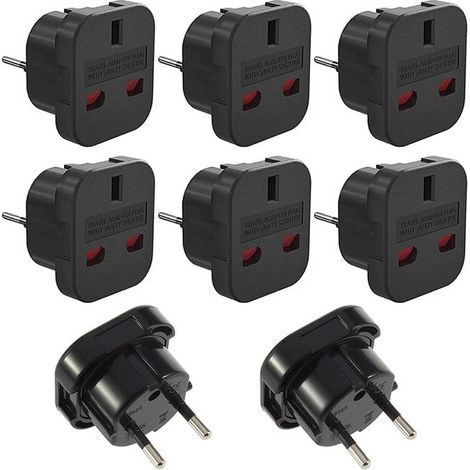 8-teiliges Reiseadapter-Set – UK auf EU – Geeignet für Europa (1/5)