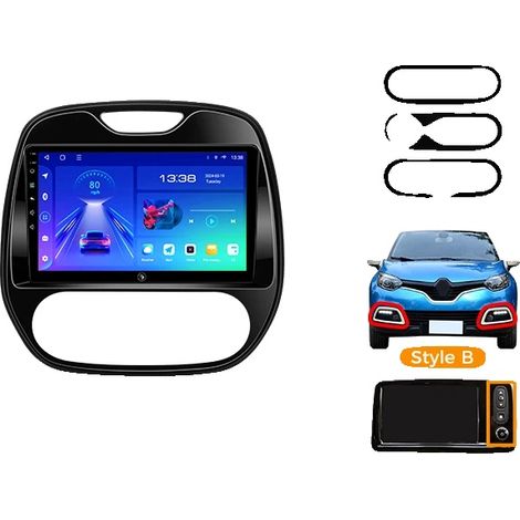 Autoradio, touchscreen, compatibilità con smartphone, compatibile con Renault Captur/Clio QM3 2013-2020 in modalità wireless, A4 2G 64G Style B (1/2)
